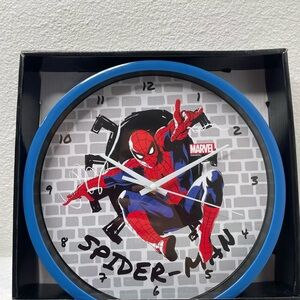 Marvel Spider-Man 10" Analog Wall Clock - Blue Frame Superhero Kids Room Decor